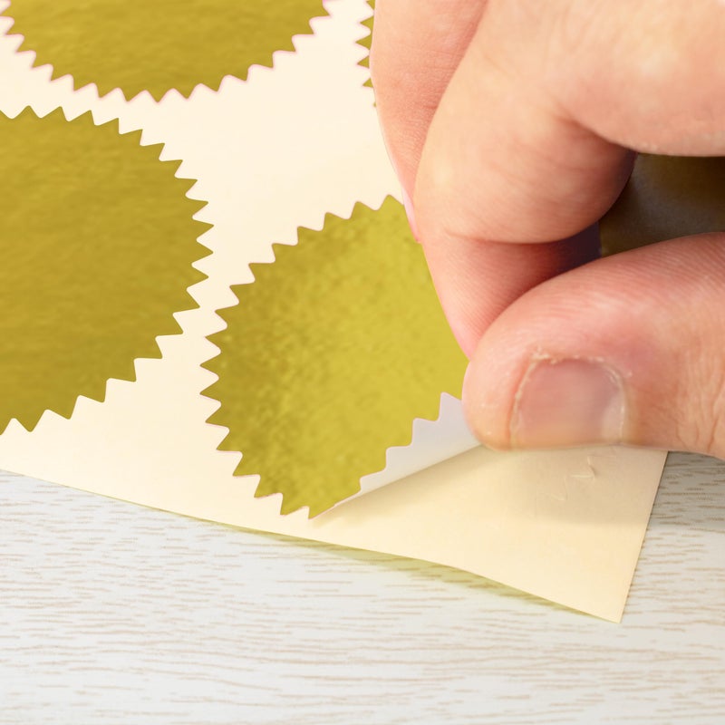 MaxMark 1.75" Self Adhesive Glossy Gold Seal Labels for Certificates, Library, Notary Embossing Seals - 100 Count - Image 4